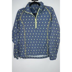 Peter Millar E4 Wind Jacket Womens Small Navy 1/4 Zip Golf Windbreaker Pattern
